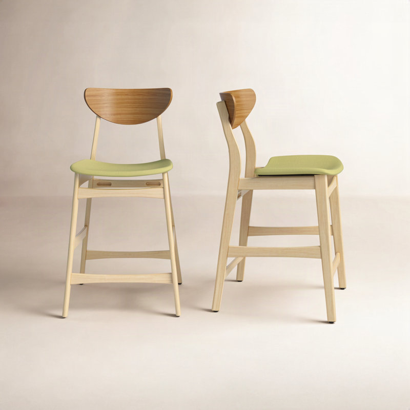 Fitz 24" Counter Stool, Green Tea, Oak