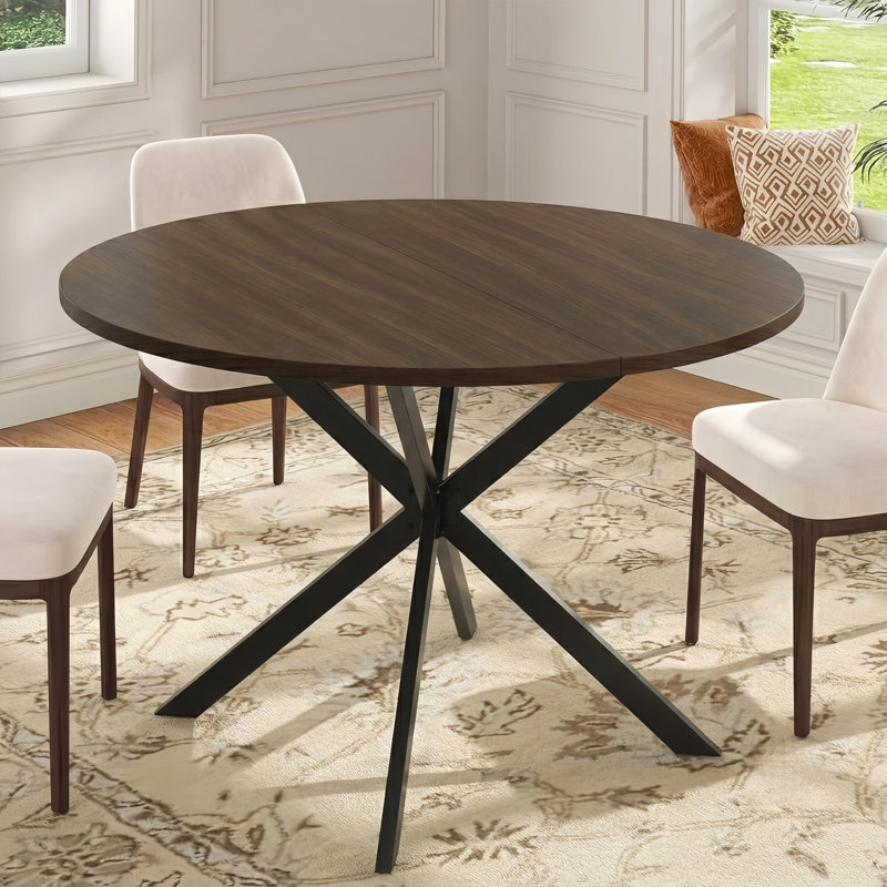 45.28" W Round  Solid Wood Base Dining Table