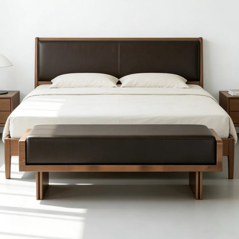 Banc rembourré noir, H 16,54 po x L 62,99 po x P 13,78 po