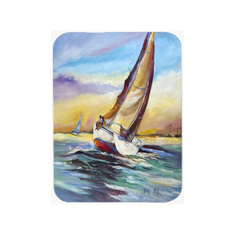 Planche à découper en verre caroline trésors corn island Sailboat