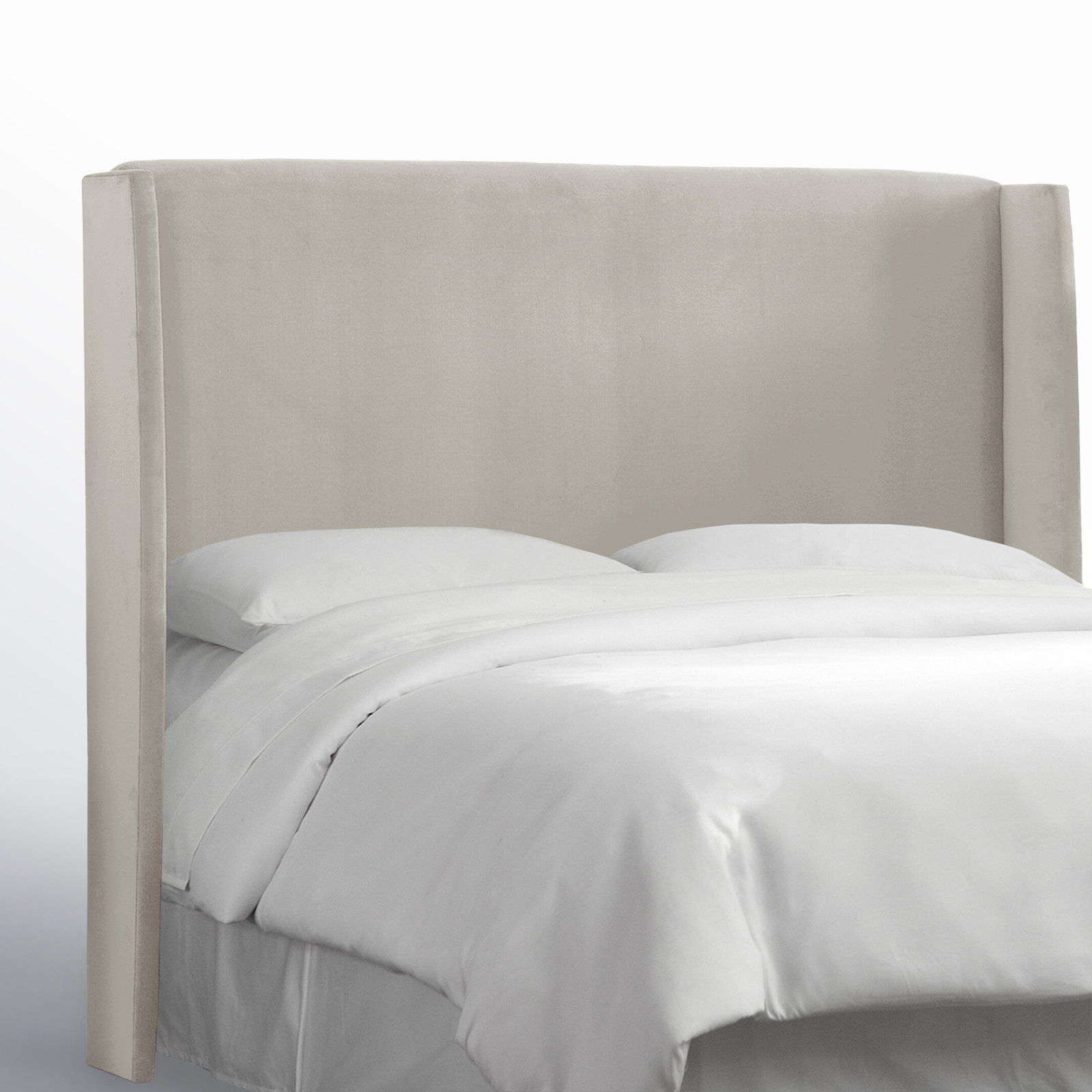 Bellfield Upholstered Headboard, Queen, Bella Light Gray Performance Velvet