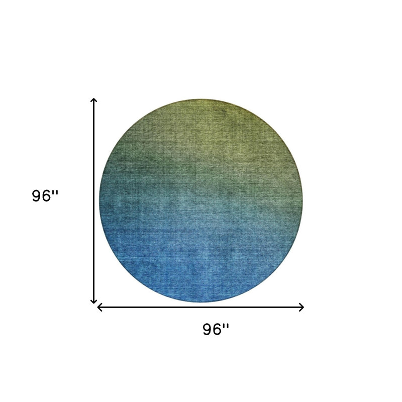 Tapis rond bleu 8 po