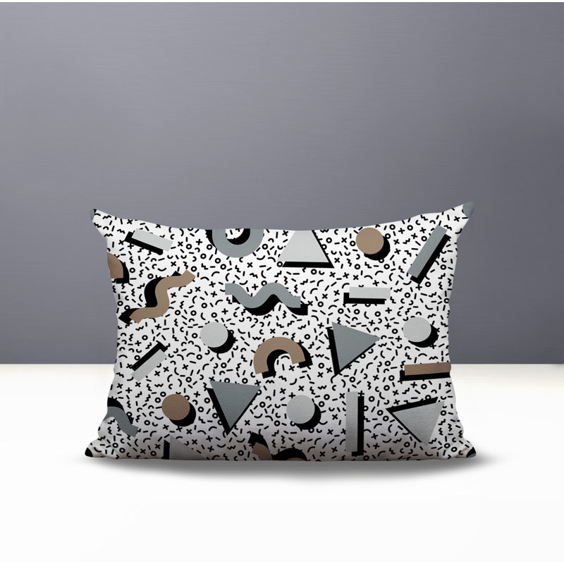 Coussin lombaire réversible intérieur / extérieur Moxo, Rectangle H 14 po x l 20 po, Gris