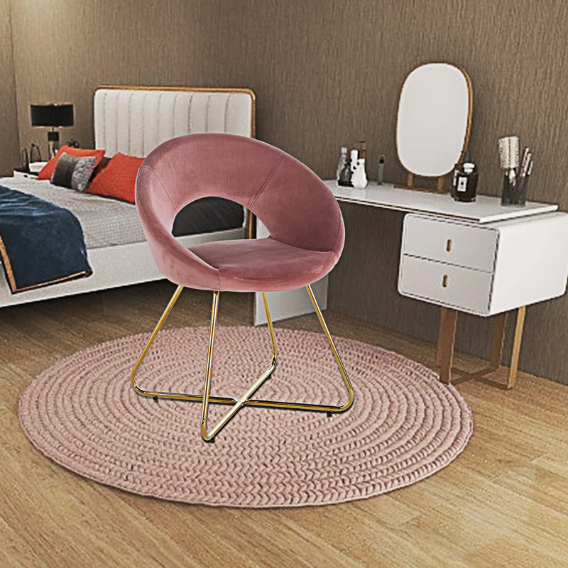 Chaise en velours d'appoint moderne, ensemble de 2 fauteuils rembourrés