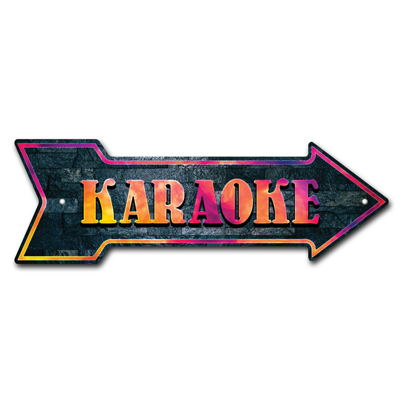 Karaoke Arrow Sign, 30" x 10"