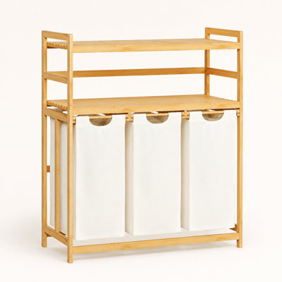 Bamboo Laundry Basket and Storage Rack