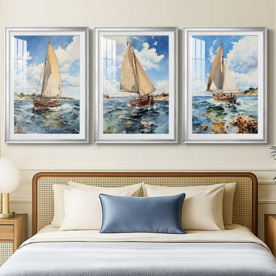 NAUTICAL Series CECXLI - Impression encadrée sur mesure de qualité supérieure - 3 pièces