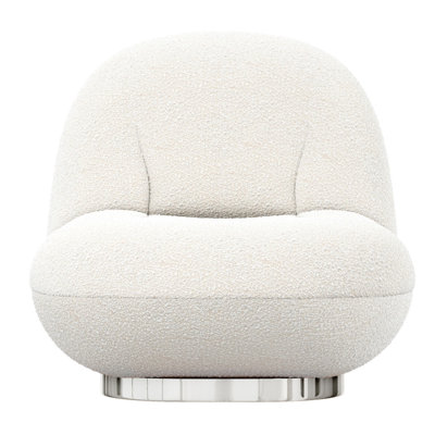 Fauteuil de chambre 30 po blanc et argenté Boucle