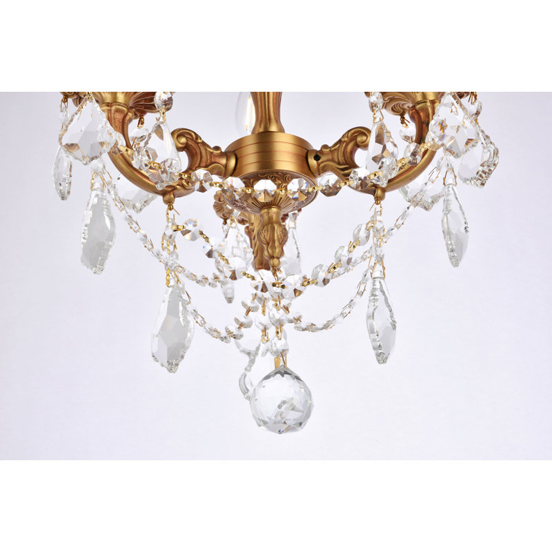 Cristal taillé transparent Maxfield Maxfield, H 14 po x l 13 po x P 13 po, Or français, 3 lumières