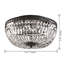 Macri 3-Light 14.2" Antique Black Crystal Flush Mount Chandelier