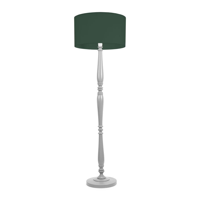 Arialdo 157cm Traditional Floor Lamp, Matte Grey, Green