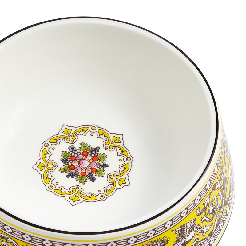 Florentine Turquoise Pet Bowl 17cm 6.6in, Yellow
