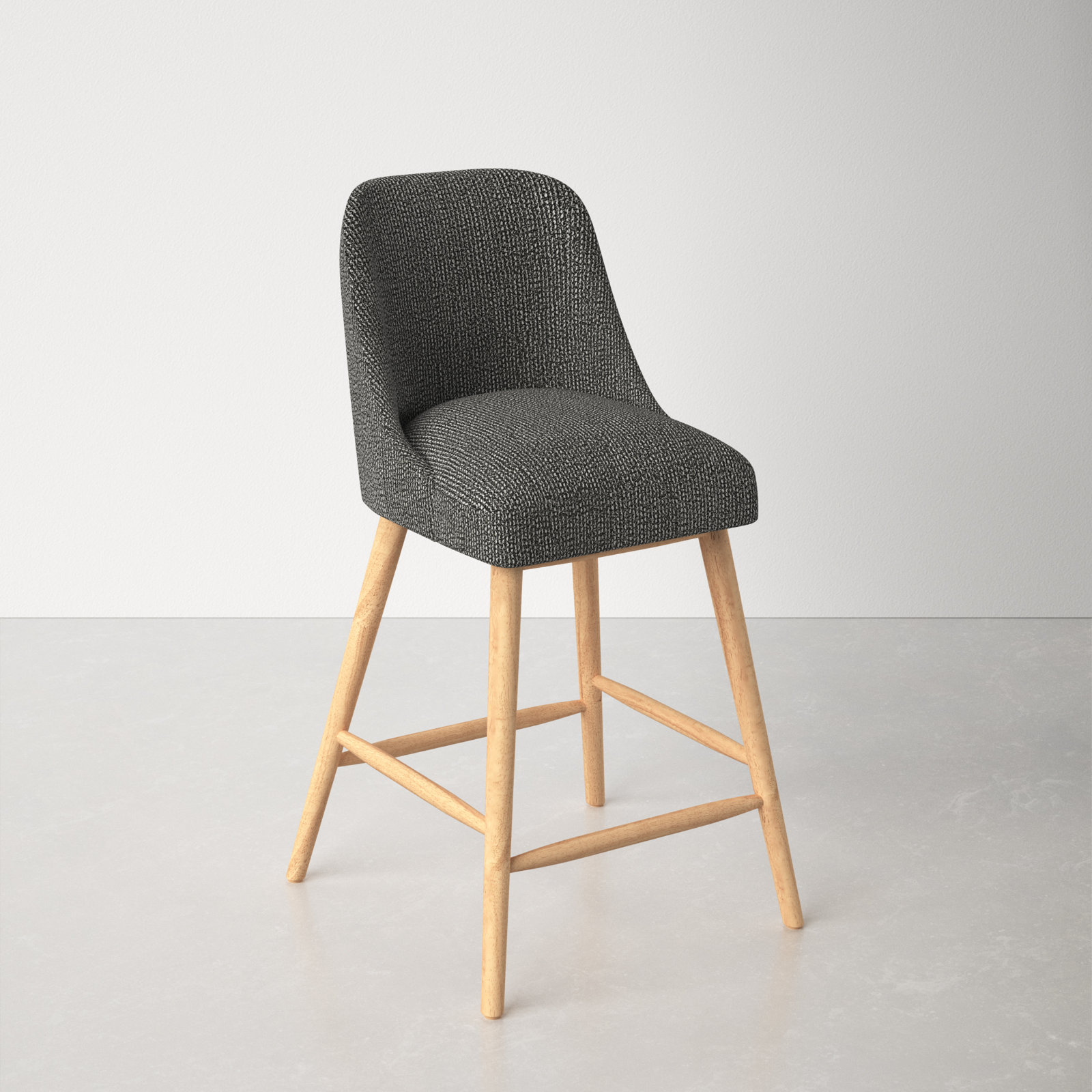 Gallie Bar & Counter Stool, Counter Stool (27” Seat Height), Natural, Solitude Pepper