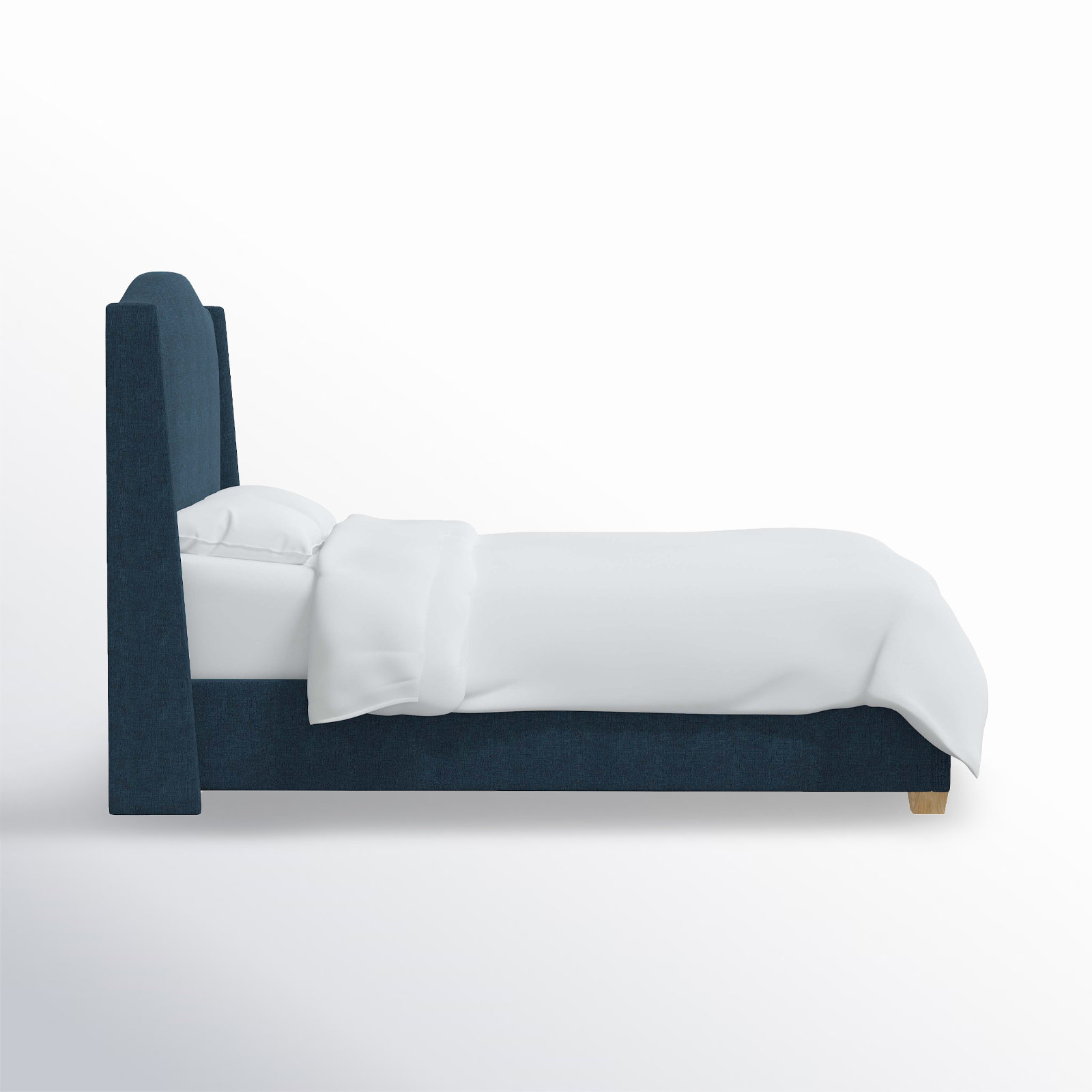 Allis Wingback Platform Bed, Queen, Zuma Navy Textured Linen