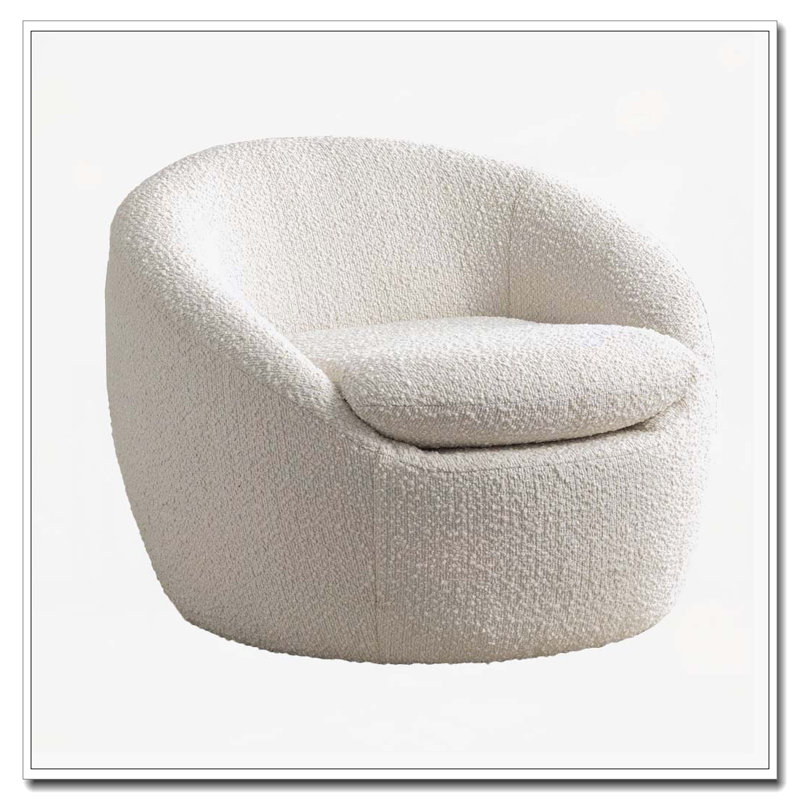 Fauteuil demi-tonneau, pivotant à 360 °, Blanc