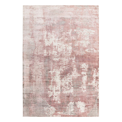 Midhurst Hand Woven Silky Pink/Grey Area Rug