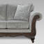 Carved Wood Frame Sofa And Loveseat Set