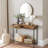 100Cm 2 Tier Rustic Console Table with 2 Drawers and Storage Shelf Entryway Living Room