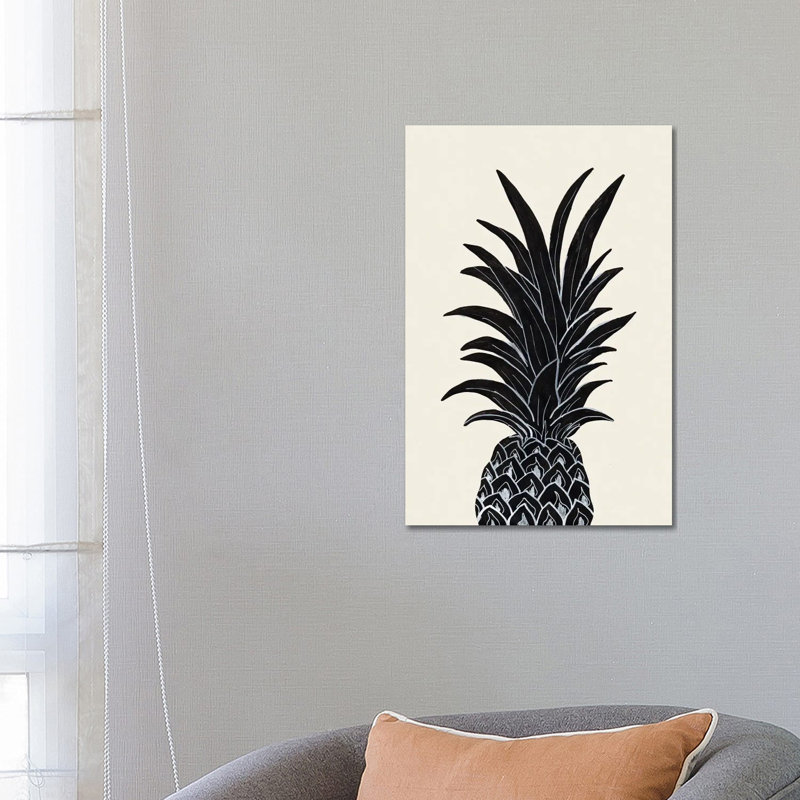 Black Pineapple - Wrapped Canvas Print, 66.04 cm H x 45.72 cm W x 1.91 cm D