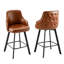 Tabouret de comptoir pivotant rembourré en cuir avec dossier haut (ensemble de 4)-1062960131-1062960133-1062417567