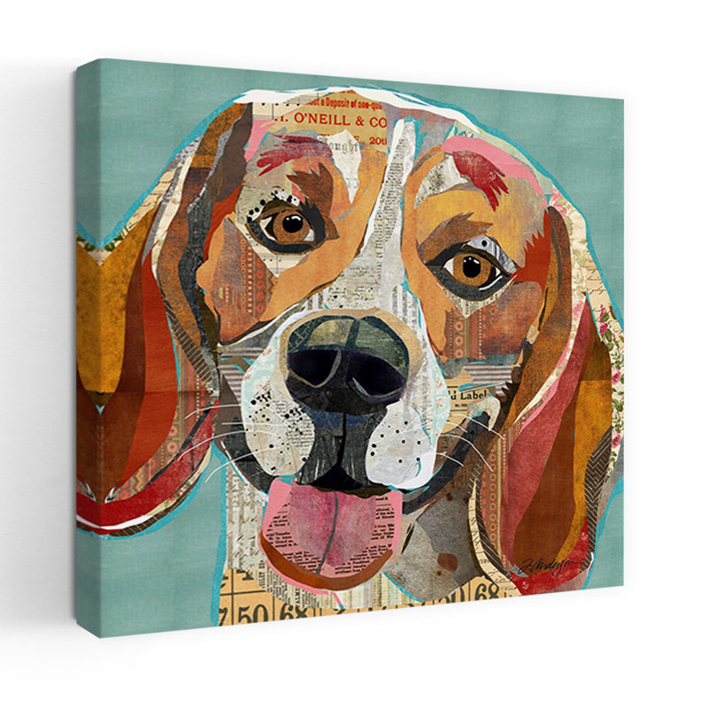 Beagle, art contemporain pour chien, H 36 po x l 36 po