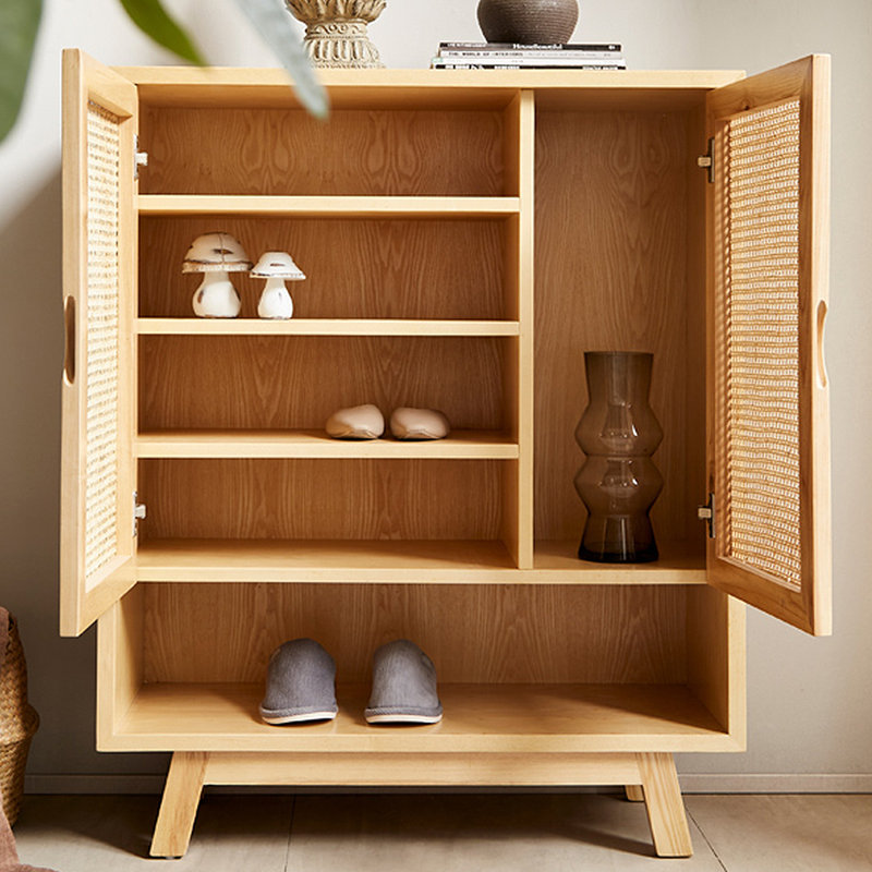 Chinese Style Simple Shoe Cabinet Side Cabinet 17 Pair Shoe Storage Cabinet