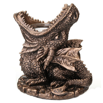 Figurine bougie chauffe-plat dragon 5,31 pouces en polyrésine