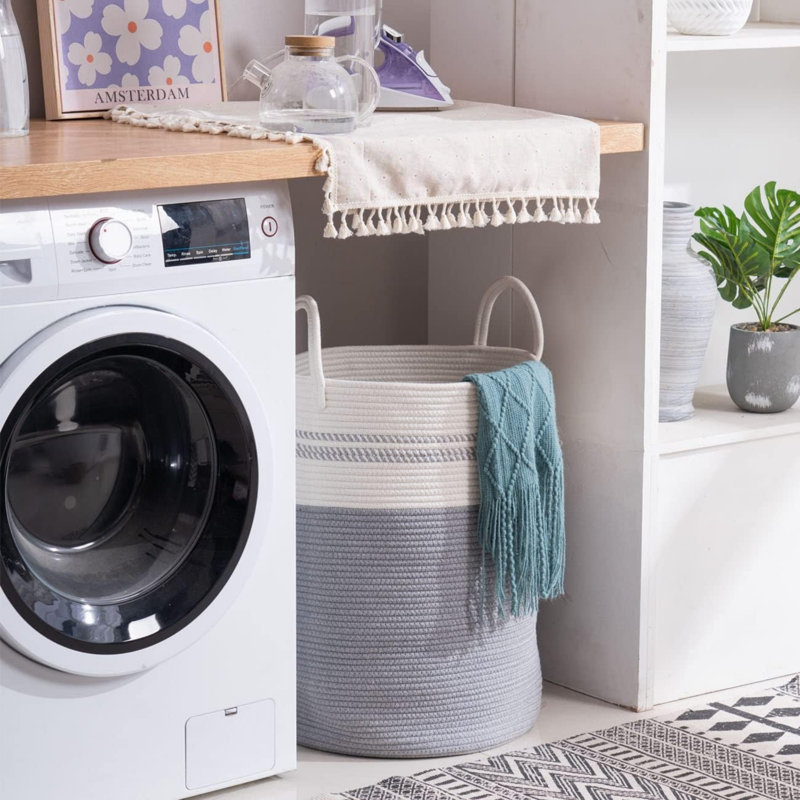 Cotton Laundry Room Organiser, Grey/White