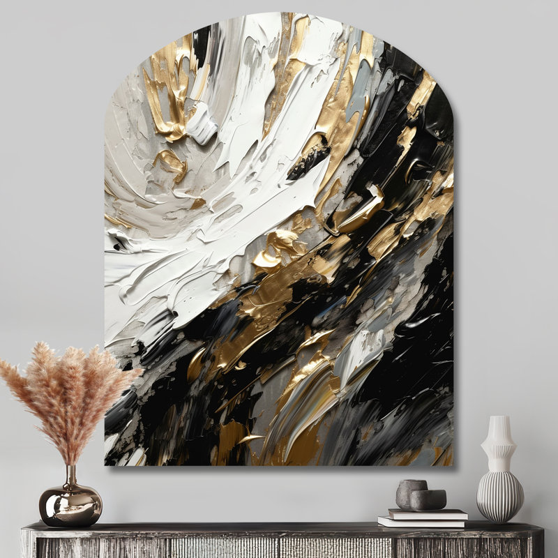 Malec - Art abstrait en forme d'arche abstraite, H 43 po x l 33 po