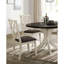 Chaises d'appoint en bois massif de style moderne, blanc antique avec coussin de siège gris et chaises à motif en croix, pour salle à manger transitionnelle