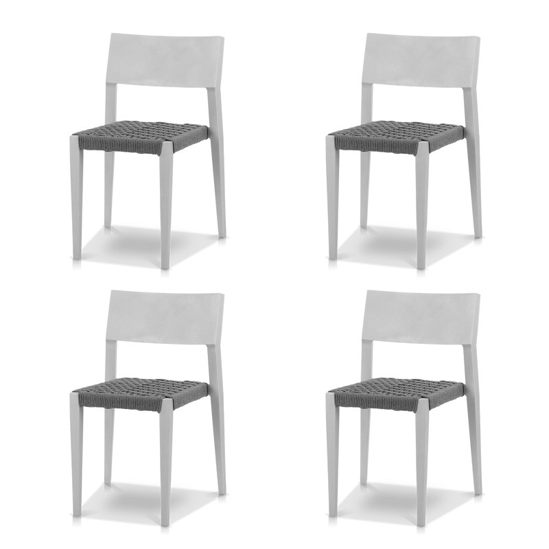 Belmont Outdoor Dining Side Chair, Silver