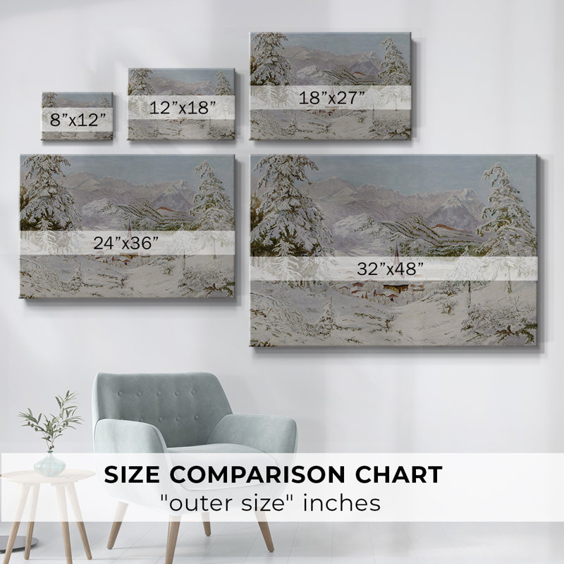 Paysage rétro - Toile tendue avec châssis, H 33 po x l 49 po x P 1,5 po, Toile tendue