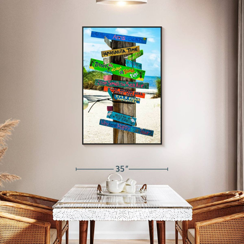Panneaux de plage, 31 po x 46 po, Cadre flottant noir