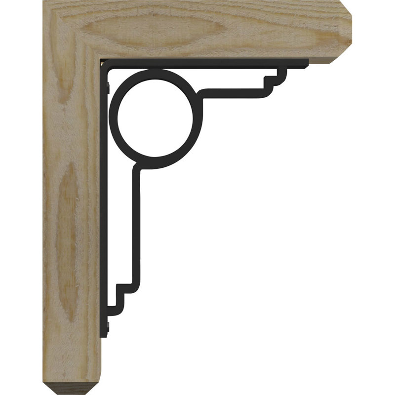 Maria 4" Triple Brace Craftsman Ironcrest Bracket, 16"H x 14"D, 3 1/2"W x 2"T Douglas Fir (Smooth)