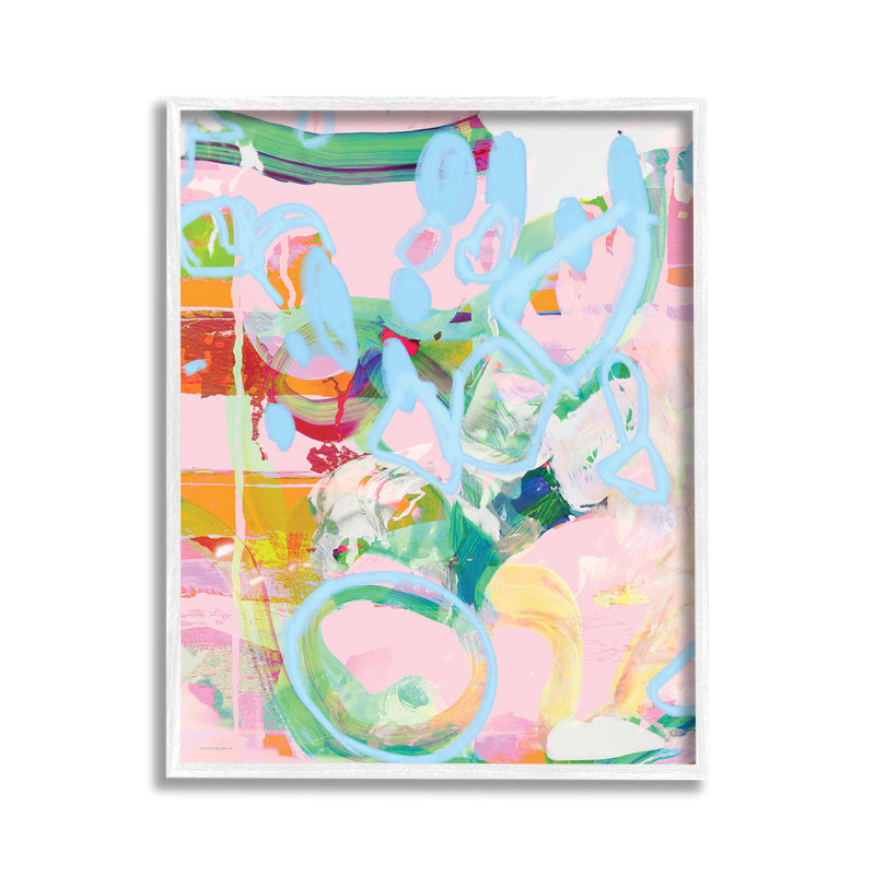 Art mural pastel abstrait par Kamdon Kreations, Giclée encadrée blanc bord de mer, H 14 po x l 11 po