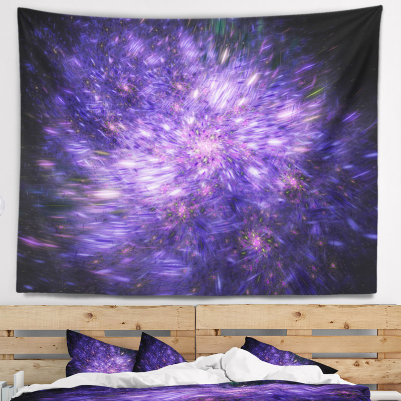 Tapisserie abstraite fireworks, H 68 po x l 80 po