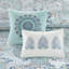 Édredon réversible 8 pièces en coton bleu grand avec imprimé de médaillons colorés, taille unique, motif floral botanique, lavable à la machine-124523283-124523279