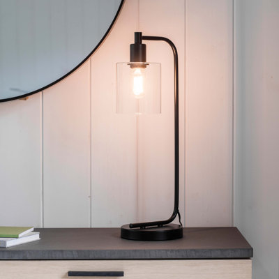 Arner 54Cm Black Arched Table Lamp 