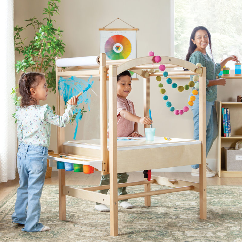 Table sensorielle avec tubes, pinces et chevalet