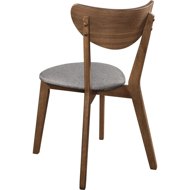 Chaises de salle à manger rembourrées en noyer naturel et gris 2 - Élégant et fonctionnel 2 pièces