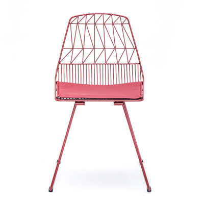 Modern Geometric Back Metal Bistro Chairs for Indoor Outdoor Use