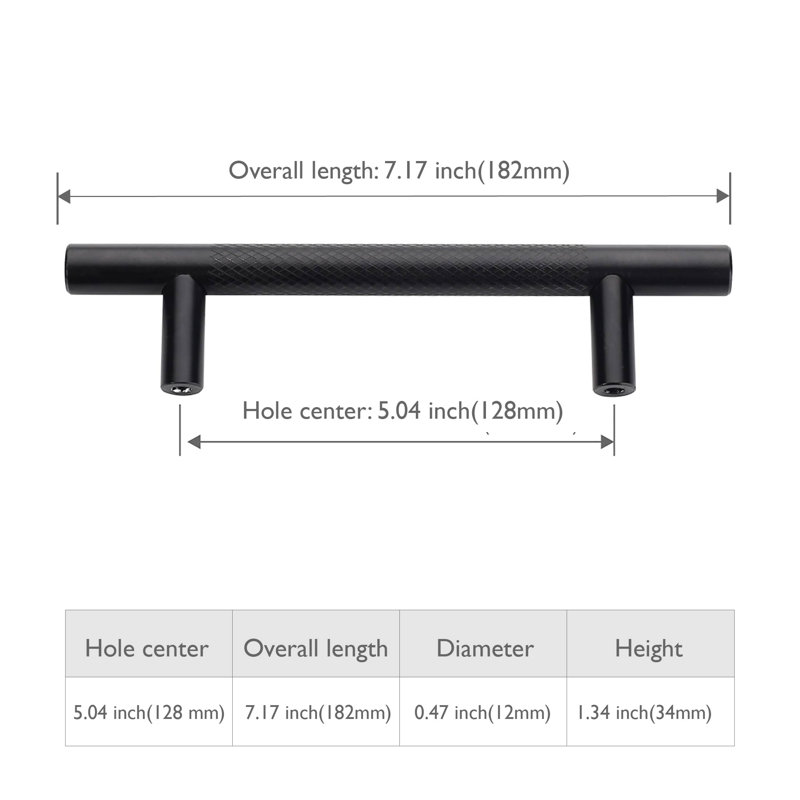 5-1/16" Center Bar Pull Multipack, Matte Black, 5 1/16"