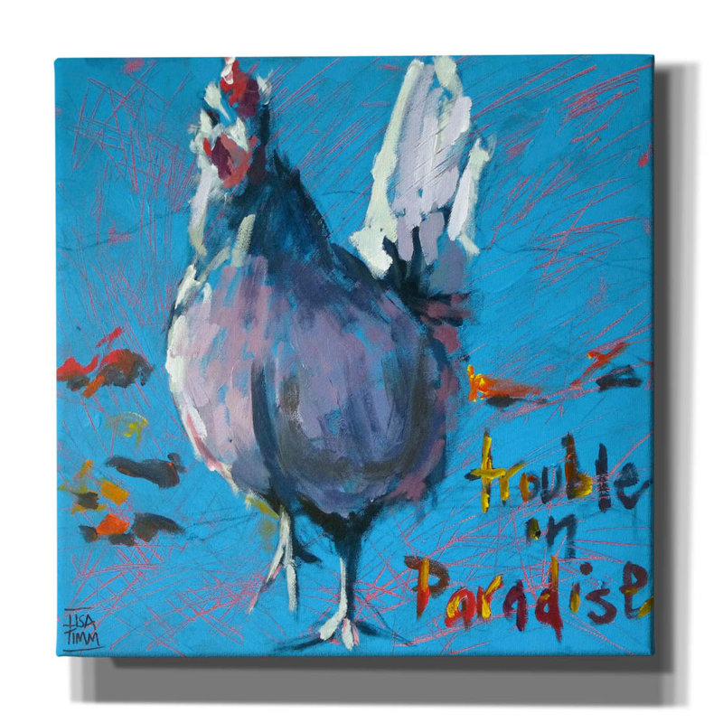 «Epile Graffiti» Trouble In Paradise »par Lisa Timmerman, art mural sur toile, 18 po x 18 po, H 12 po x l 12 po x P 0,75 po