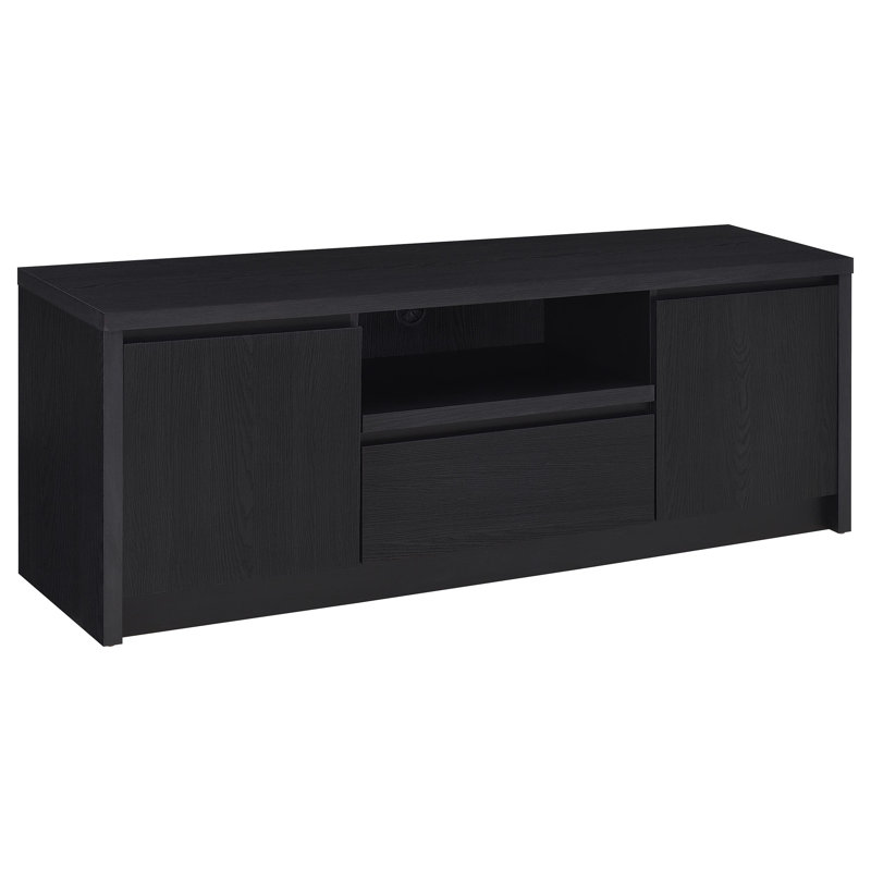 Winfield 2-Door TV Stand Media Console Black, 22"H x 60"L x 15.5"W
