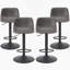 Ensemble de 2 tabourets de bar réglables de style Mid-Century pivotant avec dossier et cuir synthétique pour îlot de cuisine-1355318734