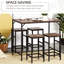 5 tabourets de cuisine et de pub brun rustique, industriel, 4 tabourets, table industrielle et tabourets brun