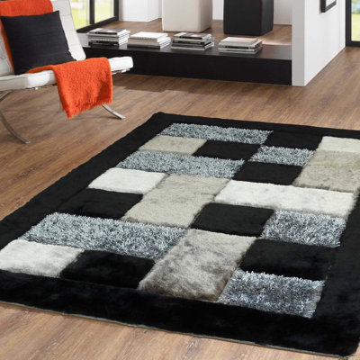 Tapis noir à poils longs Tidaholm