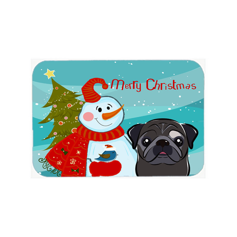 Planche à découper en verre carlin caroline Snowman Buddies, Noir