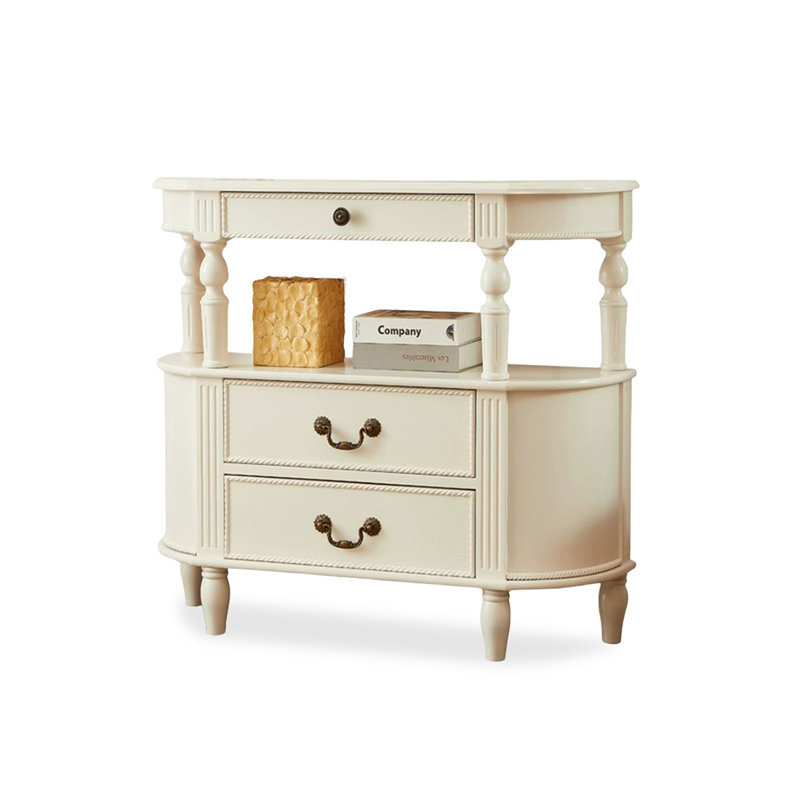 White Solid Wood Console Table, 32.68" H x 35.43" W x 11.81" D
