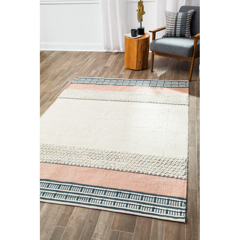 Zia Rectangle Striped Jute / Sisal Hand Woven Area Rug, Rectangle 152 x 213cm